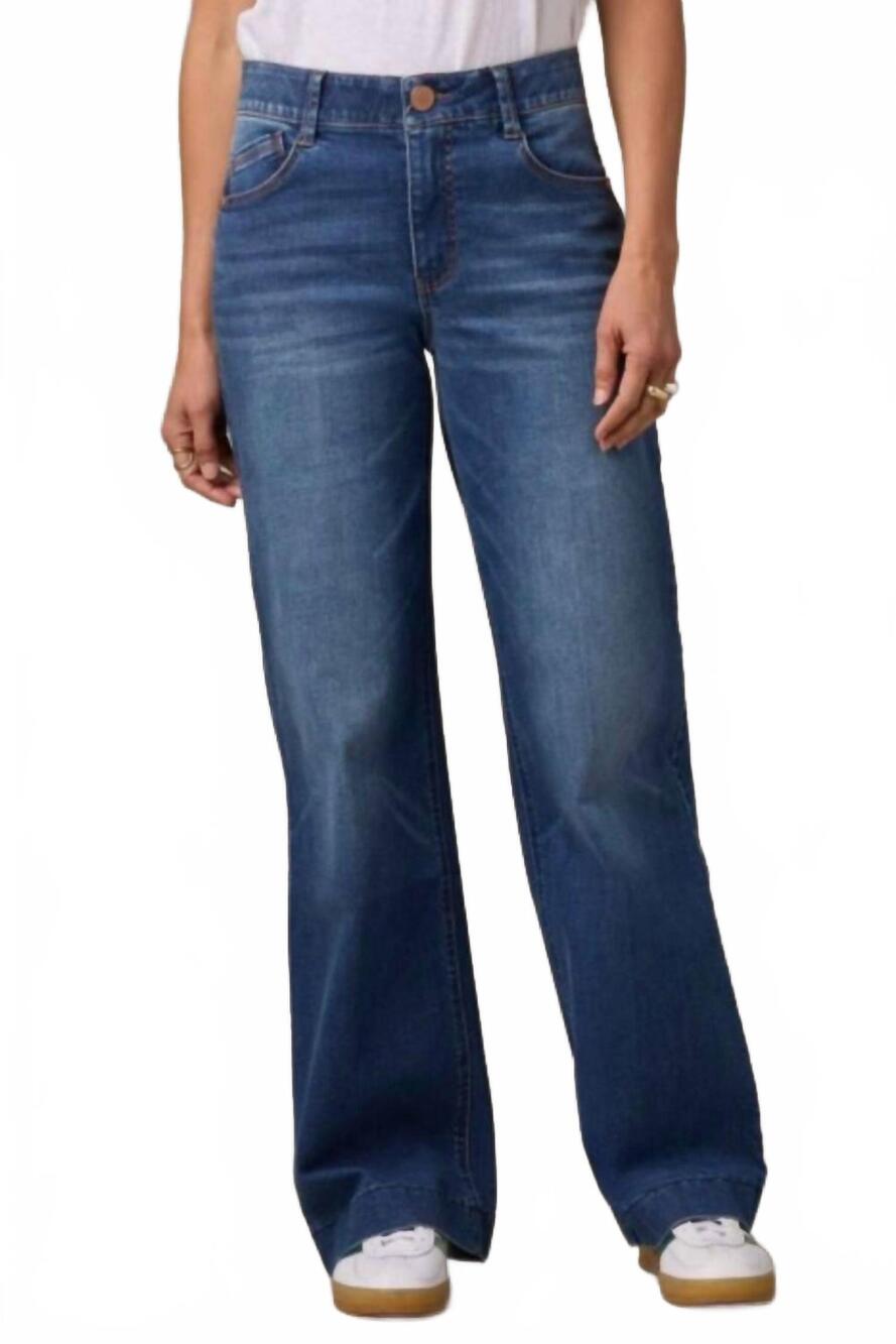 NEW WIT & WISDOM sam high rise wide leg denim jeans in indigo